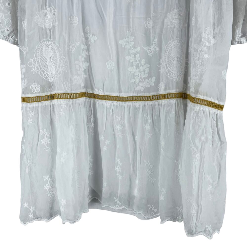 Johnny Was Kit Tunic Dress Lace Embroidery Eyelet White Size XL - Picture 10 of 12
